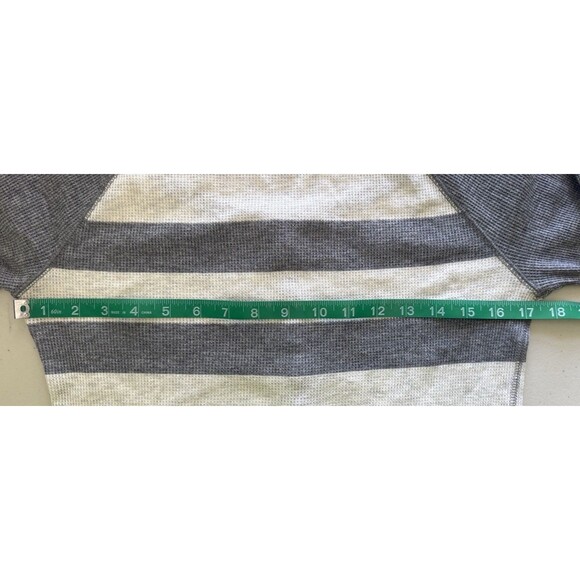 So Women Striped Henley Top Minimalist Thermal Waffle Knit Casual Layering Top L - Picture 6 of 6